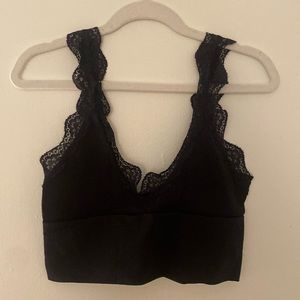 Black tank with lace detail